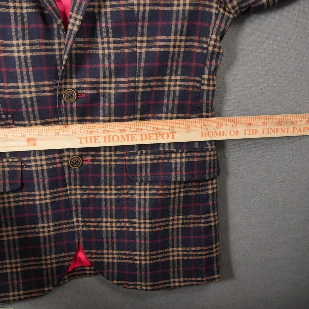 Collegiate Italian Elbow Patch Plaid El Ganso Subalpino Men Blazer Jacket EUR 46